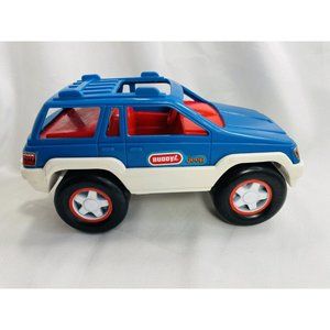 Rare Vintage 1994 Buddy L Jeep Wrangler Push Along Toy Truck Car Red White Blue